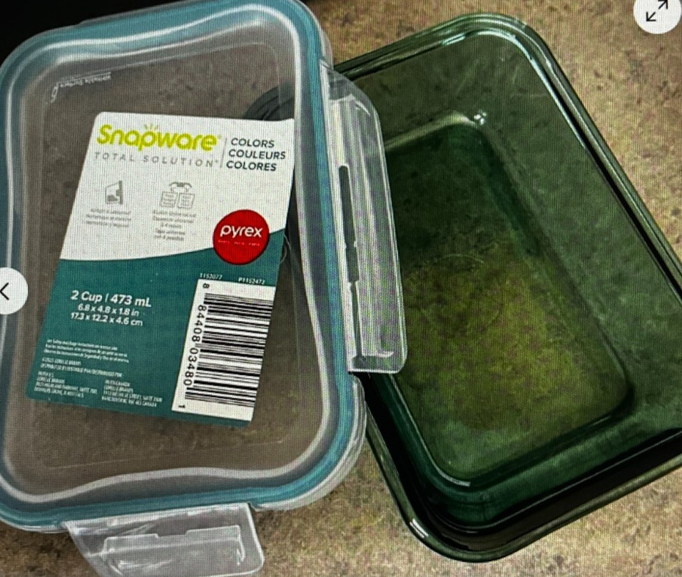 🥗SNAPWARE PYREX 2 CUP GREEN GLASS FOOD STORAGE CONTAINER TOTAL SOLUTION NEW