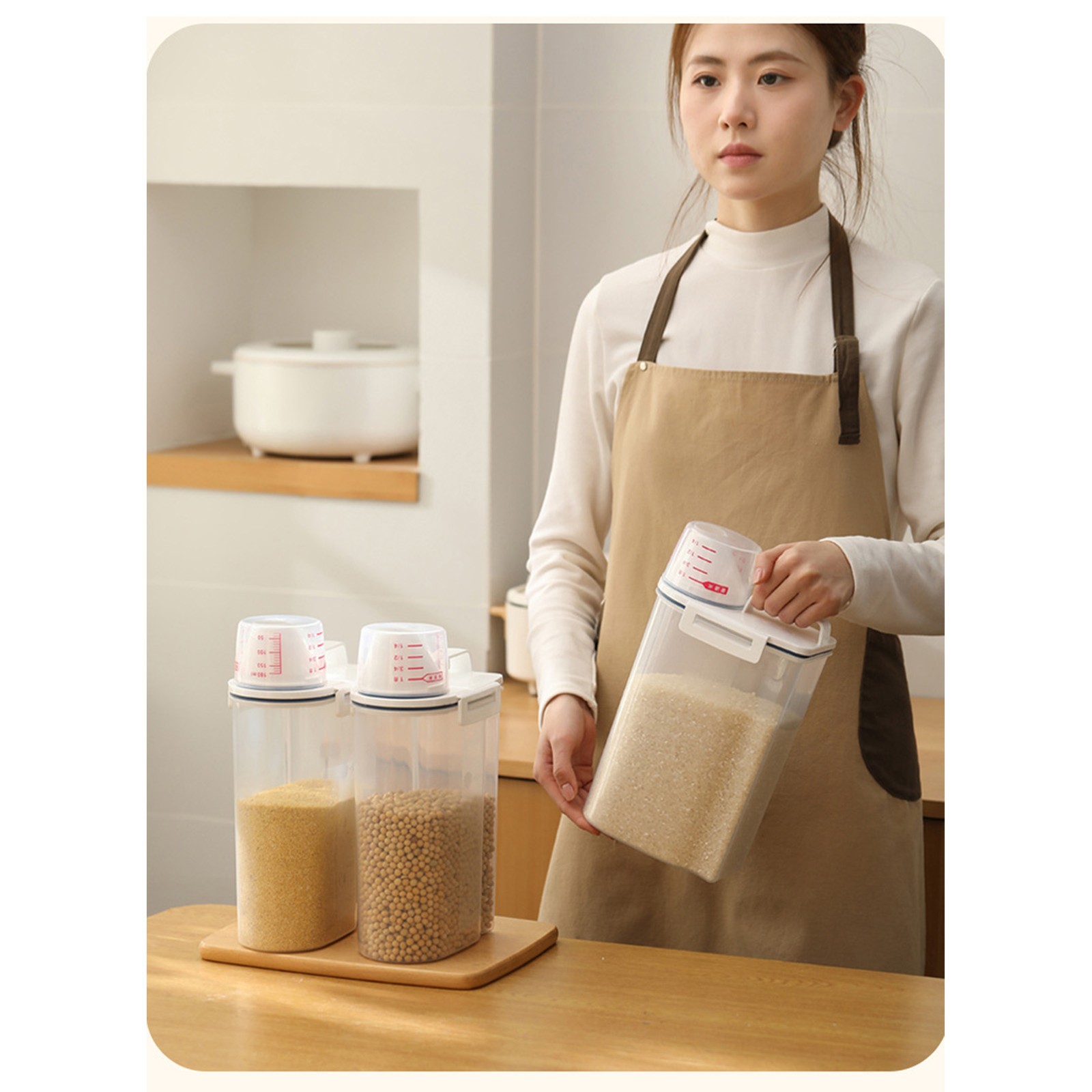 Rice Airtight Storage Container Cereal Containers Storage for Cereal Flour Rice