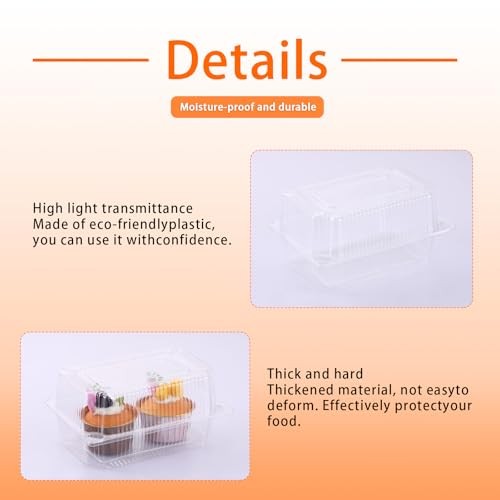 100 Pcs Clear Plastic Take Out Containers Bulk, 7.2″ x 5″ x 3.5″ – 100pcs