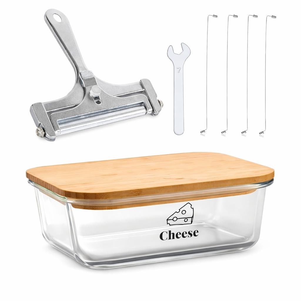 Yomjarl Cheese Container for 8.6 X 6.4 X 2.5 Inches, transparent