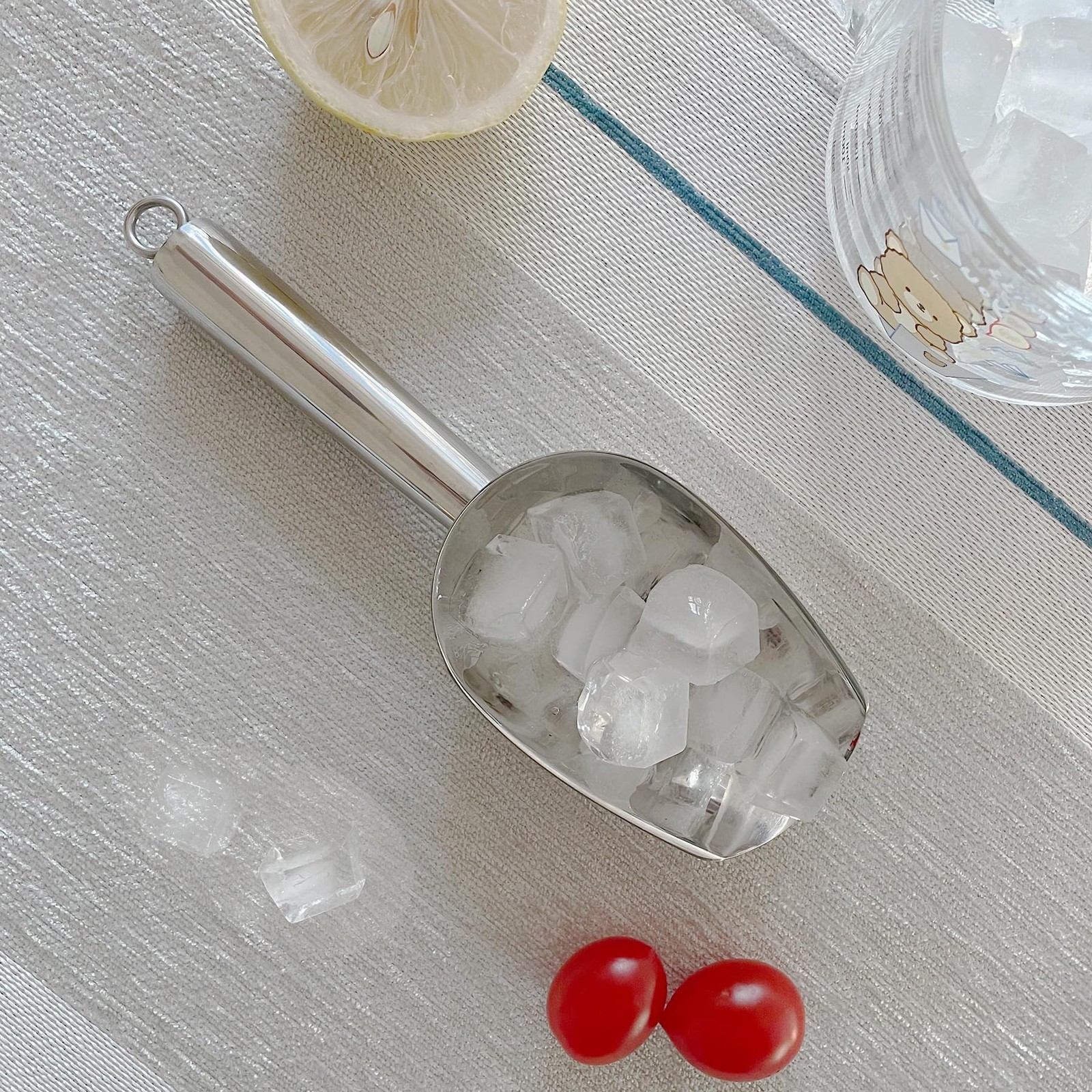 6oz Stainless Steel Ice Scoop for Freezer Ice Machine Ice Bucket Kitchen Bar