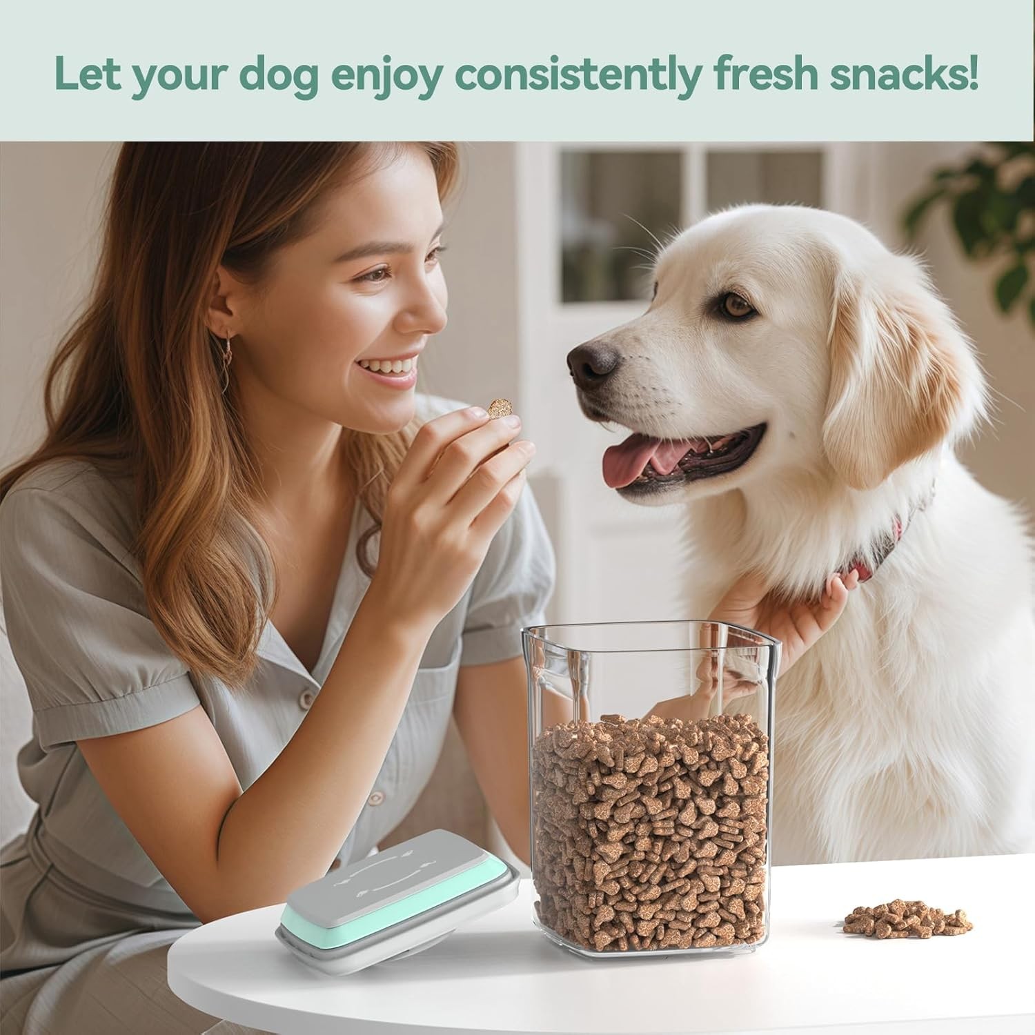 Dog-Cat POP Treat-Airtight jar-Container 1.3 Qt/1.2 L Ideal For Up To 1.3 Lb Of