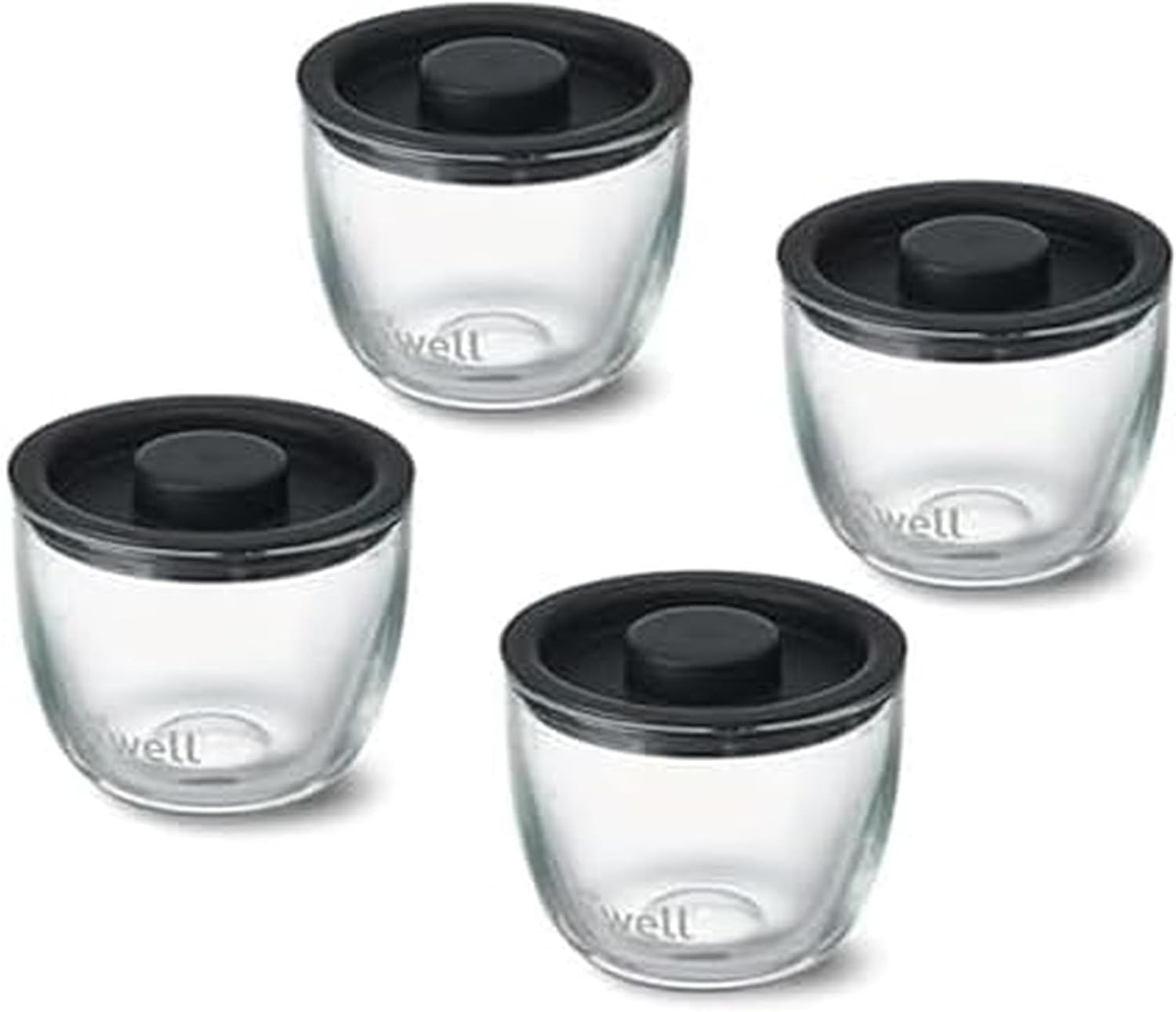 12oz Glass Prep Bowl Set of 4 Easy Meal Prep Black Durable Tempered Glass