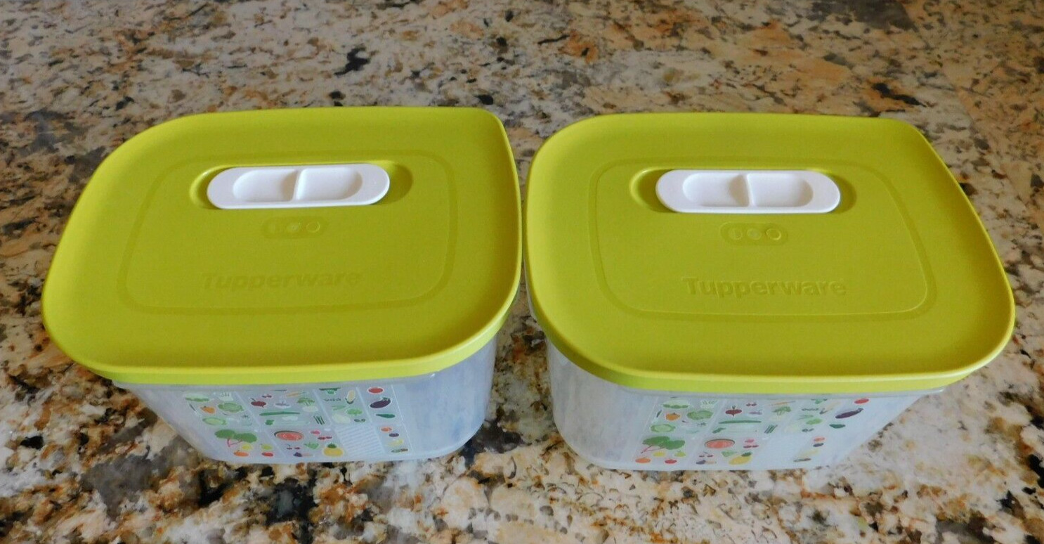 TUPPERWARE 2 Fridgesmart Small Deep 1-3/4 Qt Container Margarita Green 7286 7287