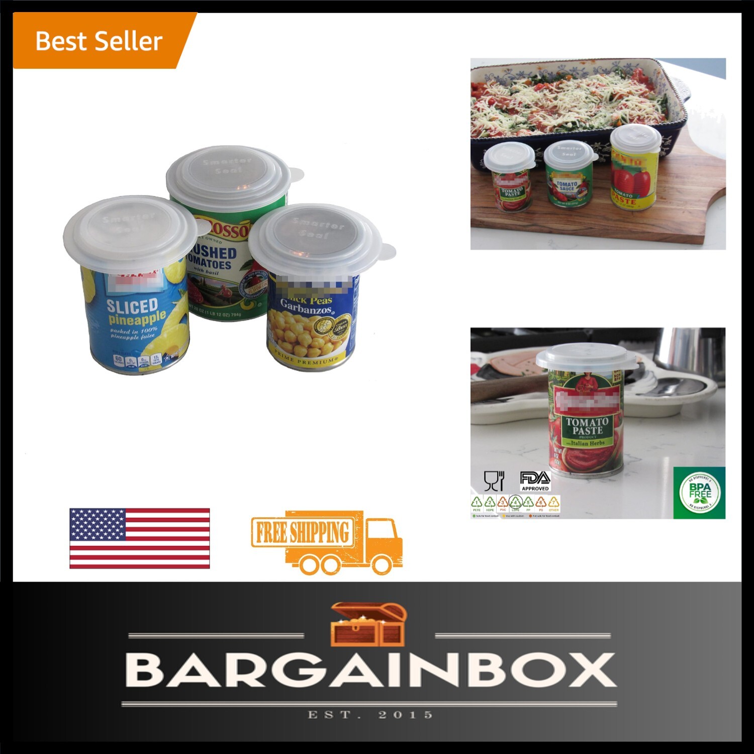 8-Pack Clear Food Can Lids – Airtight Seal for 4″ Cans, Reusable & Safe
