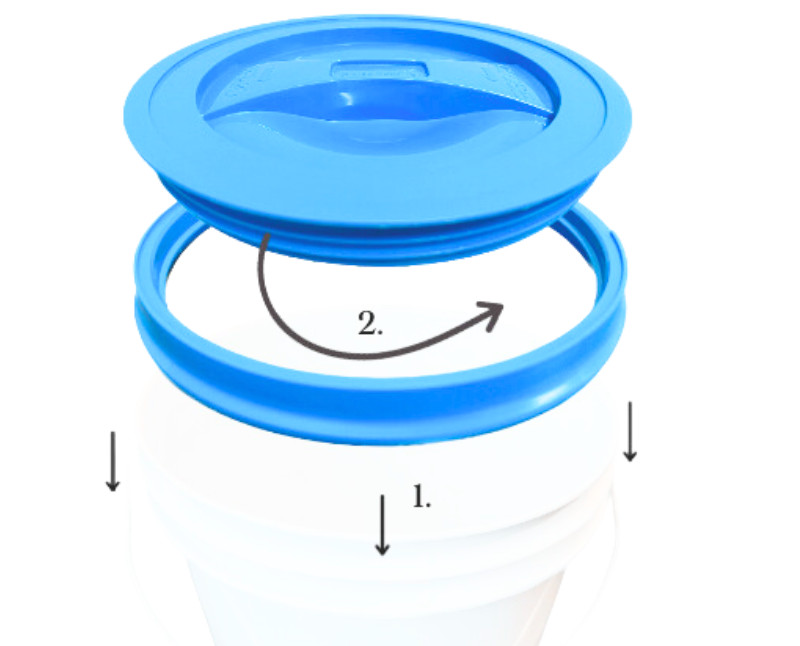 2 Gallon Food Grade Bucket Pail with Screw on Lid (Pack of 3)