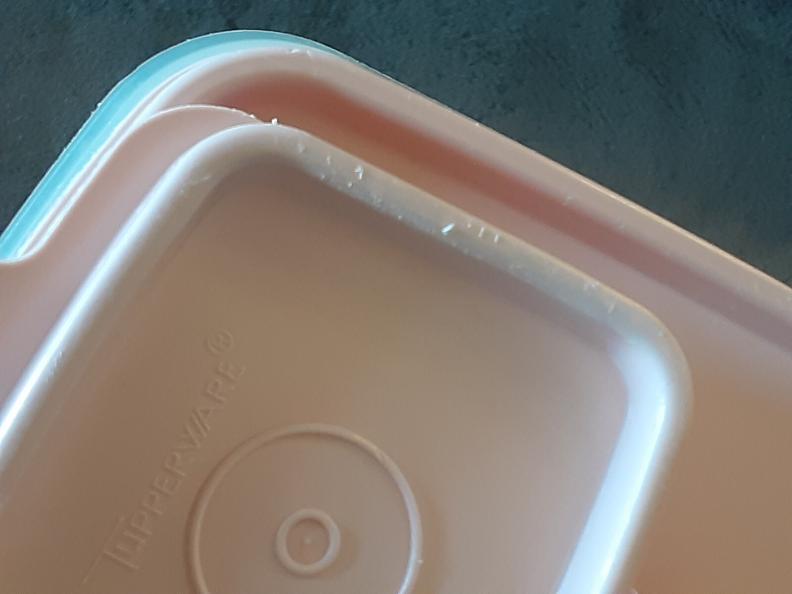 Tupperware Cereal Keeper 20 Cup Pink Lid 1588 10 x 9 x 4.5 Inches Vintage