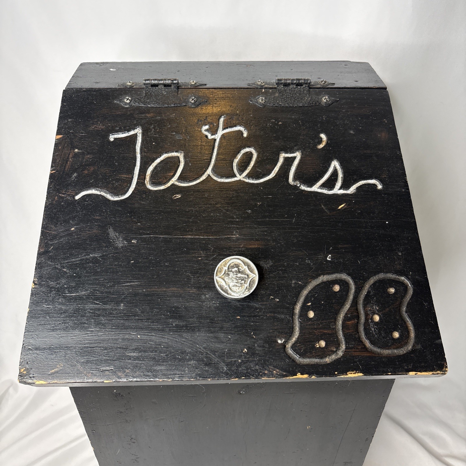 Vtg Wooden Tater Onion Bin Rustic Farmhouse Potato Storage Box Primitive Country
