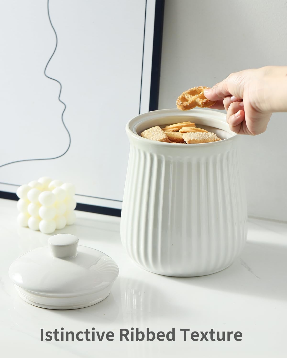 Food Storage Containers with Lids, 88 oz Ceramic Food Storage Jar, Airtight