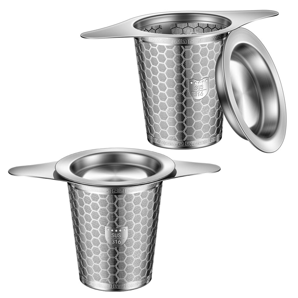 BOMANSI BOMS 2Pack Tea Infuser Strainers, 316 Stainless Steel 2Pack, Silver