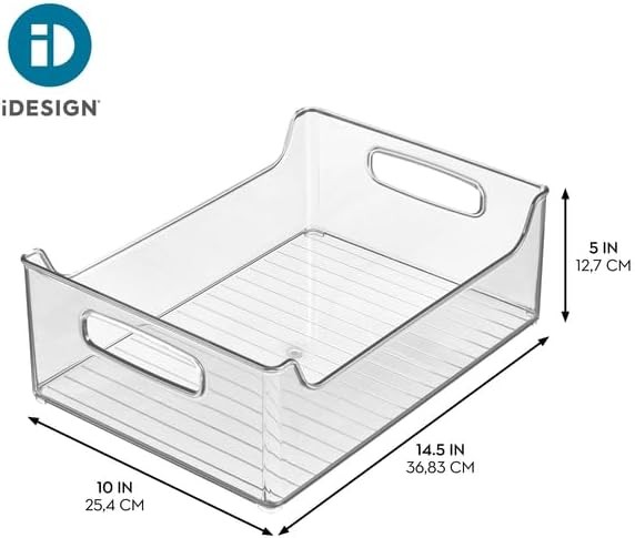iDesign Stackable Storage Bin W/ Handles Pantry/Fridge Clear Made in USA