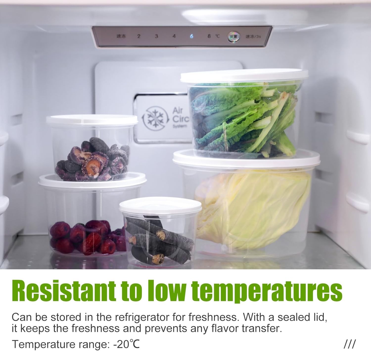 Fresh-Keeping Transparent Storage Round Box Household Refrigerator Food
