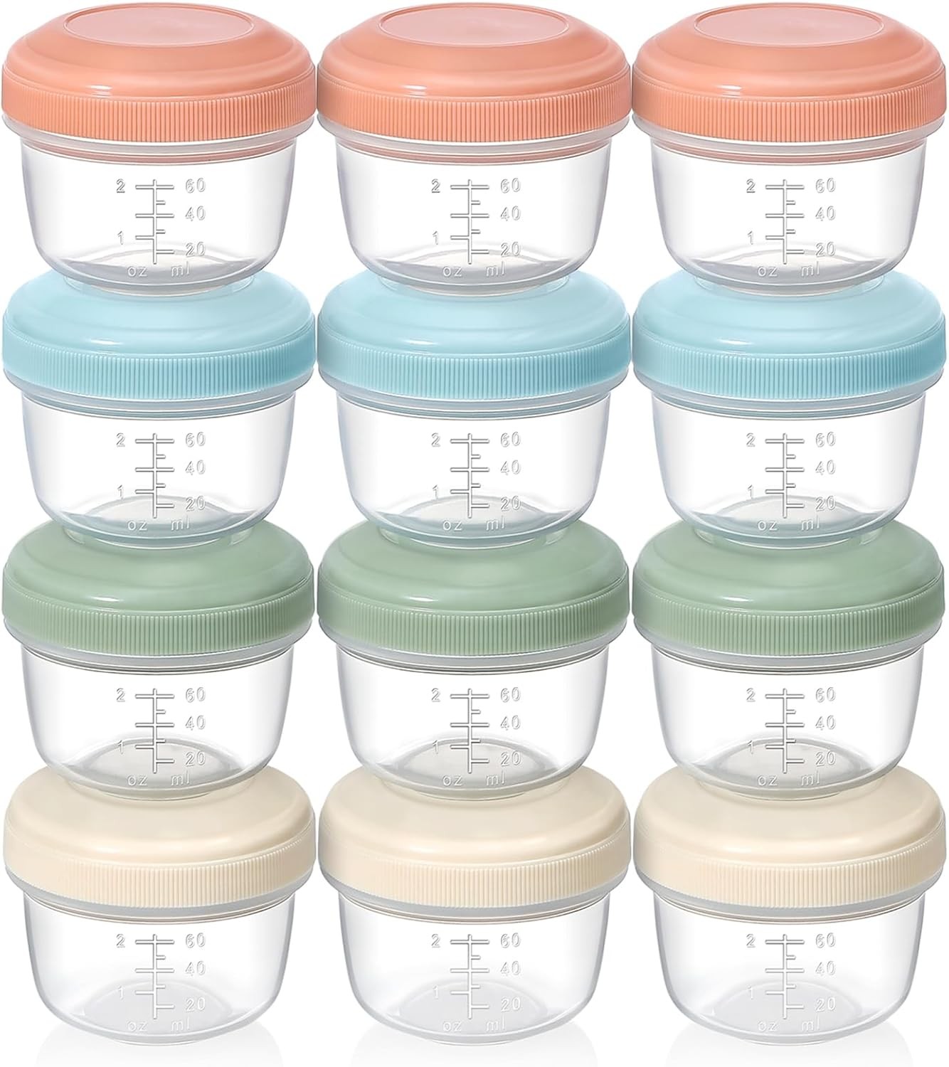 [16 Pack] 4 oz Small Containers with Lids, Reusable Plastic Jars for Snack
