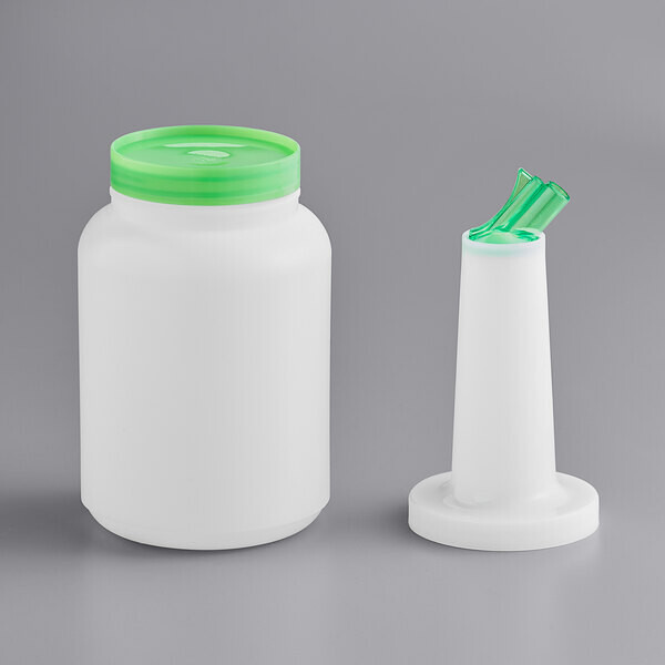Choice 2 Qt. Pour Bottle with Green Spout and Cap – 6/Pack