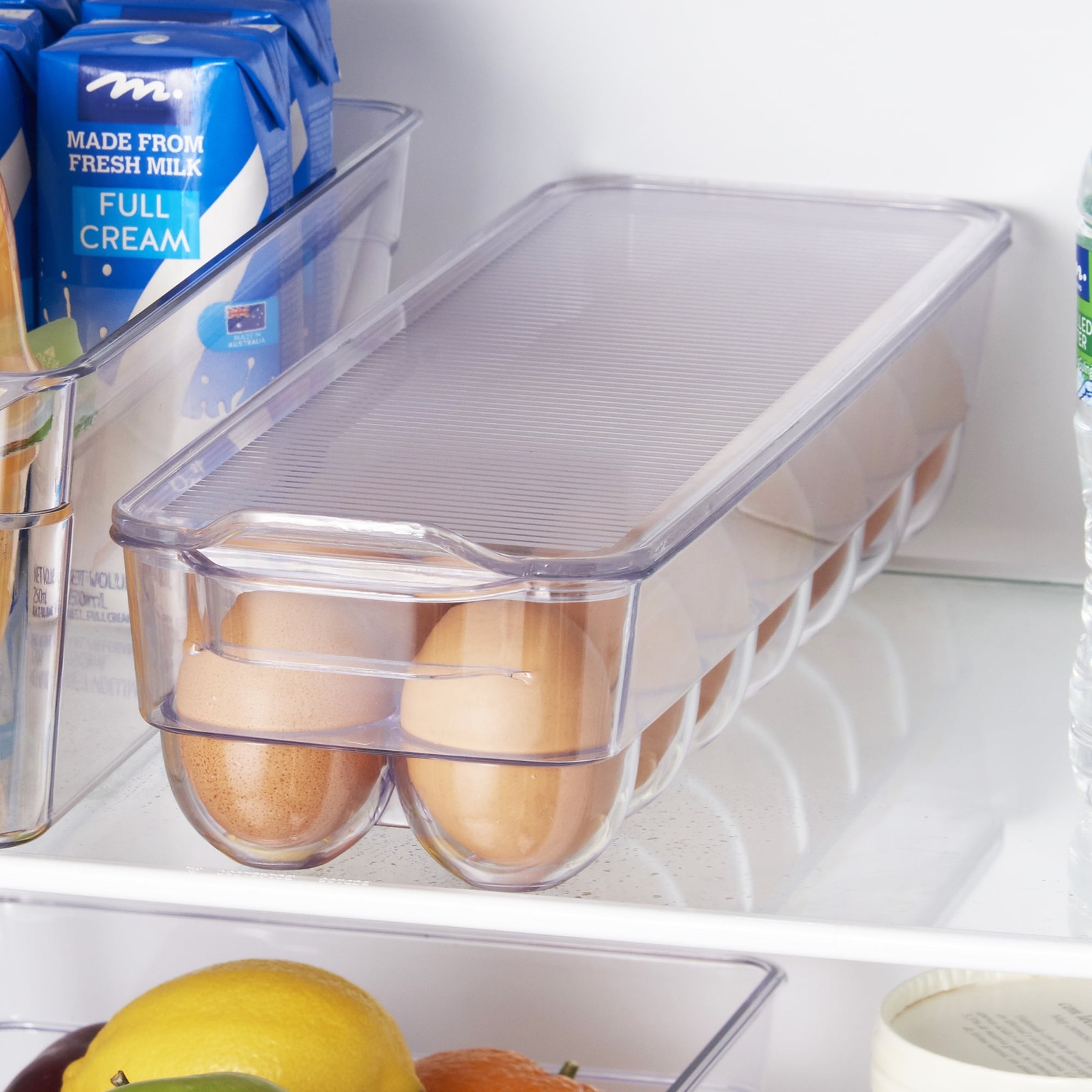 Mainstays Clear Plastic Egg Holder for Refrigerator (Holds 14 Eggs)
