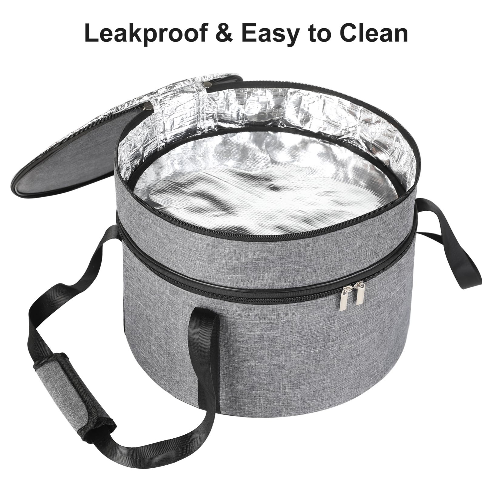 Insulated Round Casserole Carrier for Hot/Cold Food – 2-Tier Pie Transport Case