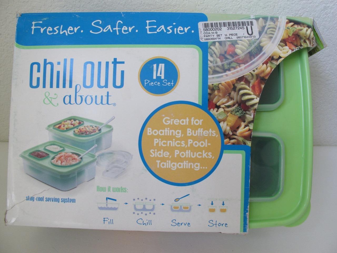 NEW Chill Out & About 14 pc Stay Cool Serve & Store System Buffet Picnic Potluck