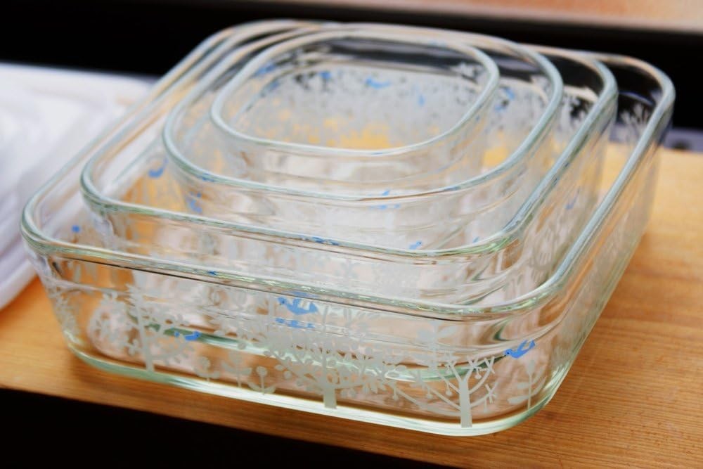 Heat-resistant Glass Storage Container Shinji Kato Petit bois Square S 450ml