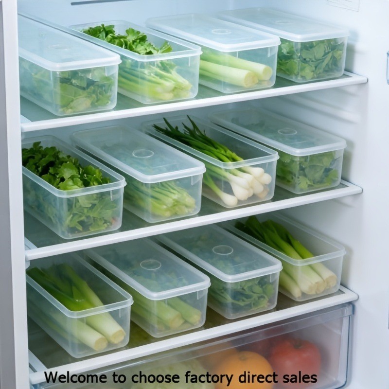 8pcs Transparent Stackable Refrigerator Storage Boxes with Lids
