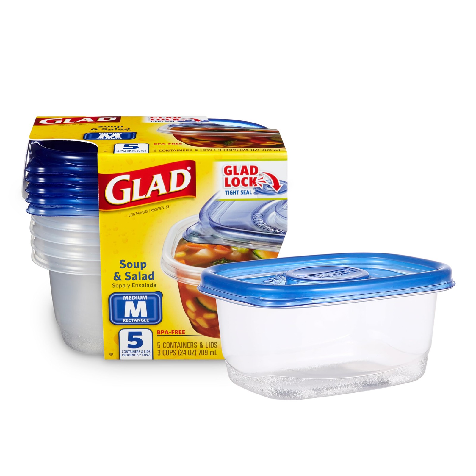 Ware Soup & Salad Food Storage Containers for Everyday Use | Medium Rectangle