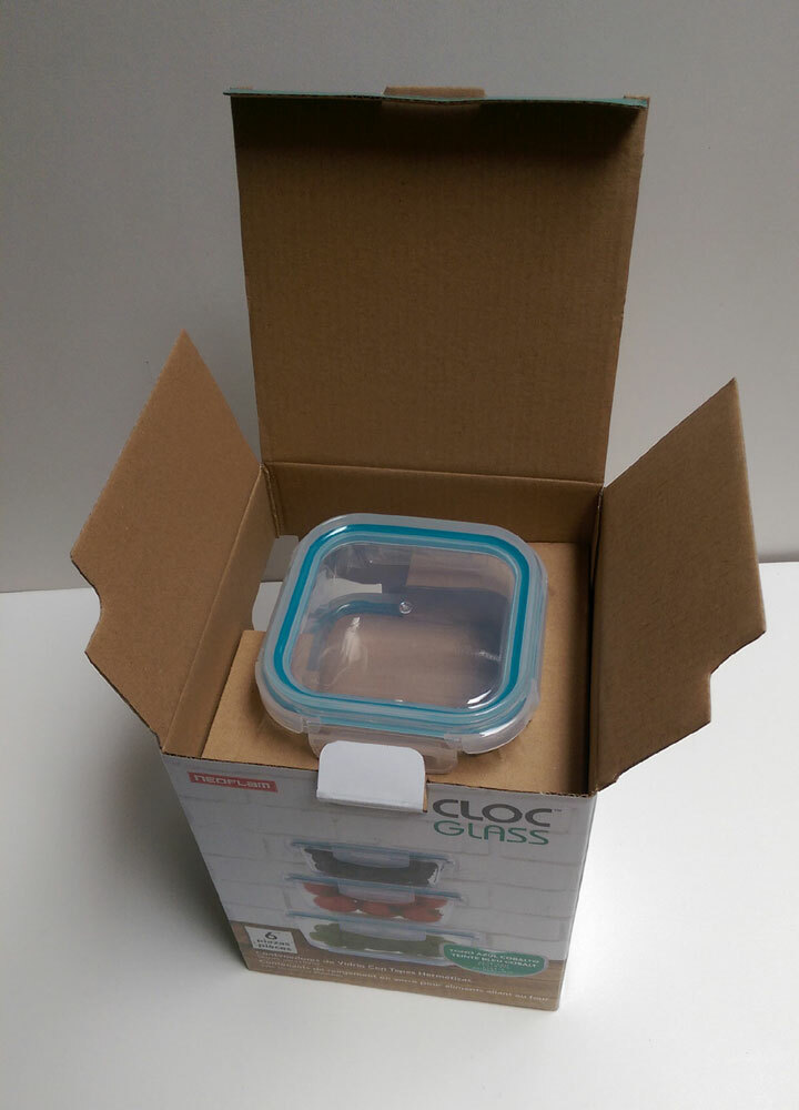NEOFLAM Cloc 6 pieces Oven Safe Square Glass Food Container with Airtight Lids