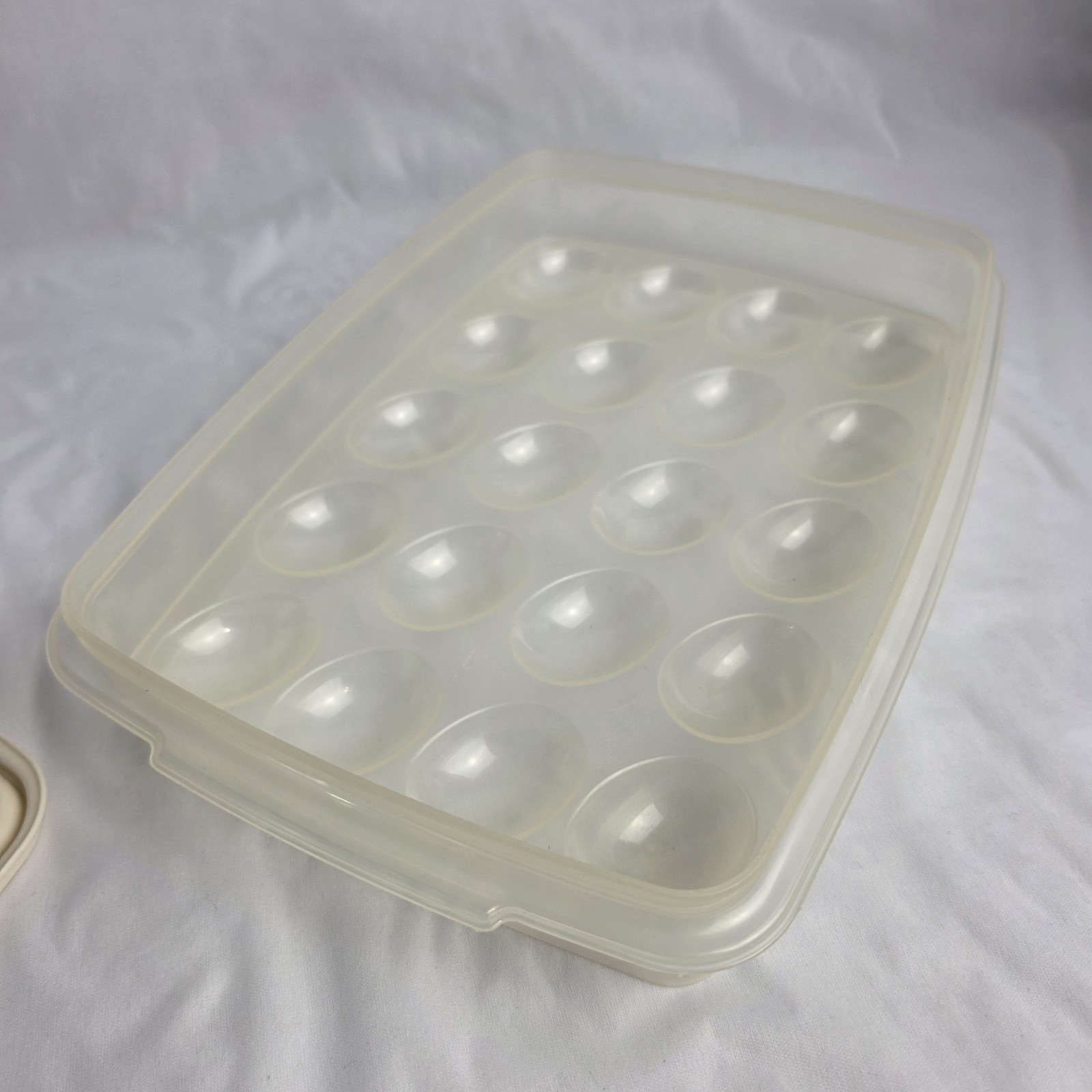 Rubbermaid 20 Deviled Egg Serving & Storing Tray Servin’ Saver 0070 & Almond Lid