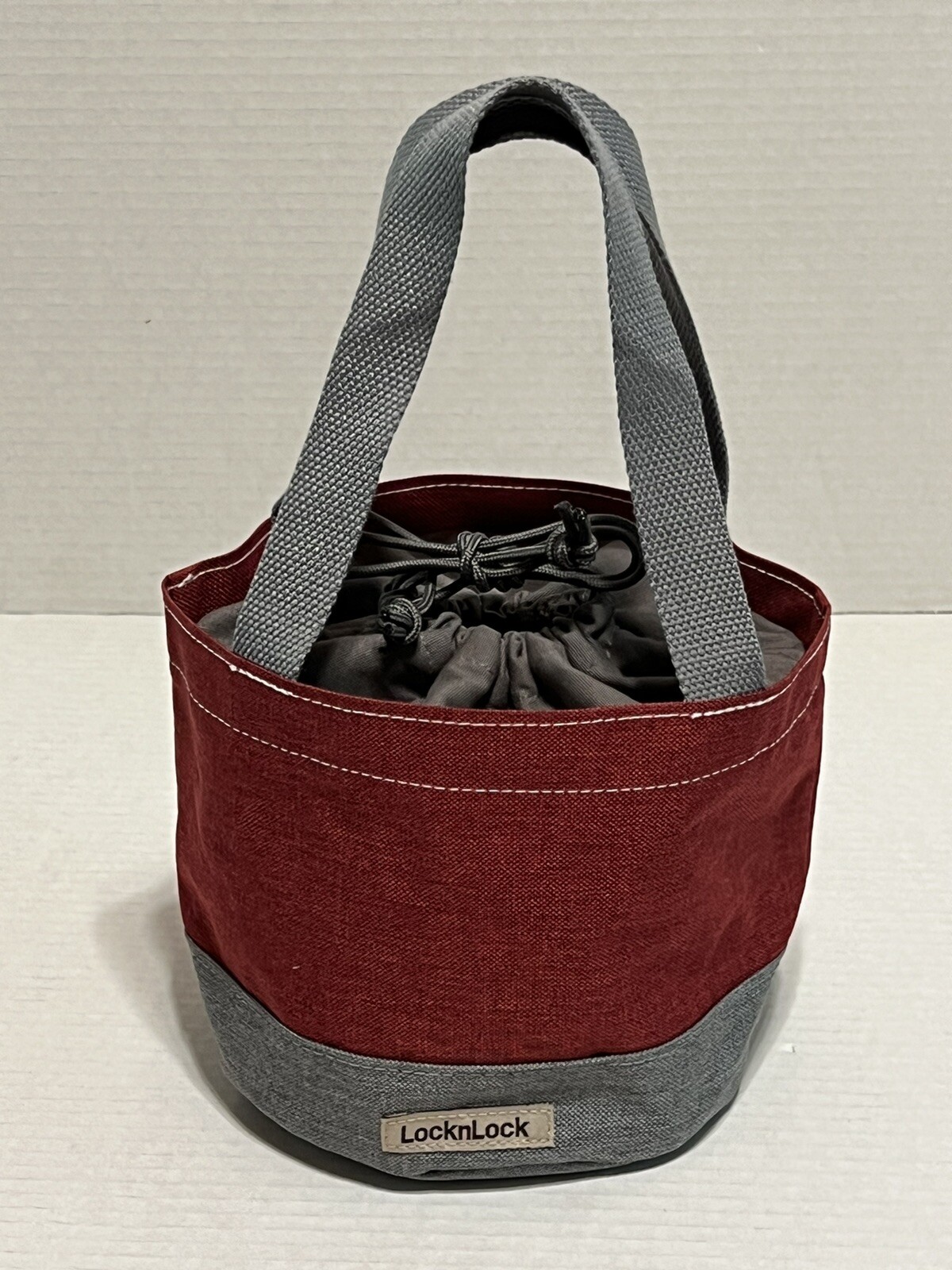 Lock & Lock Red Classic 32oz Bowl Red & Grey Mini Tote Lunch Travel Bag NWOT