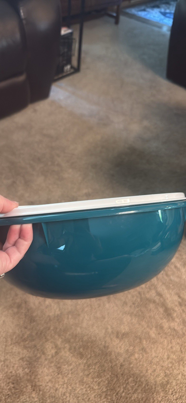 Tupperware Fix-N-Mix 27.4 Cup (6.5 L) Blue Plastic Round Bowl w/ Snap Lid