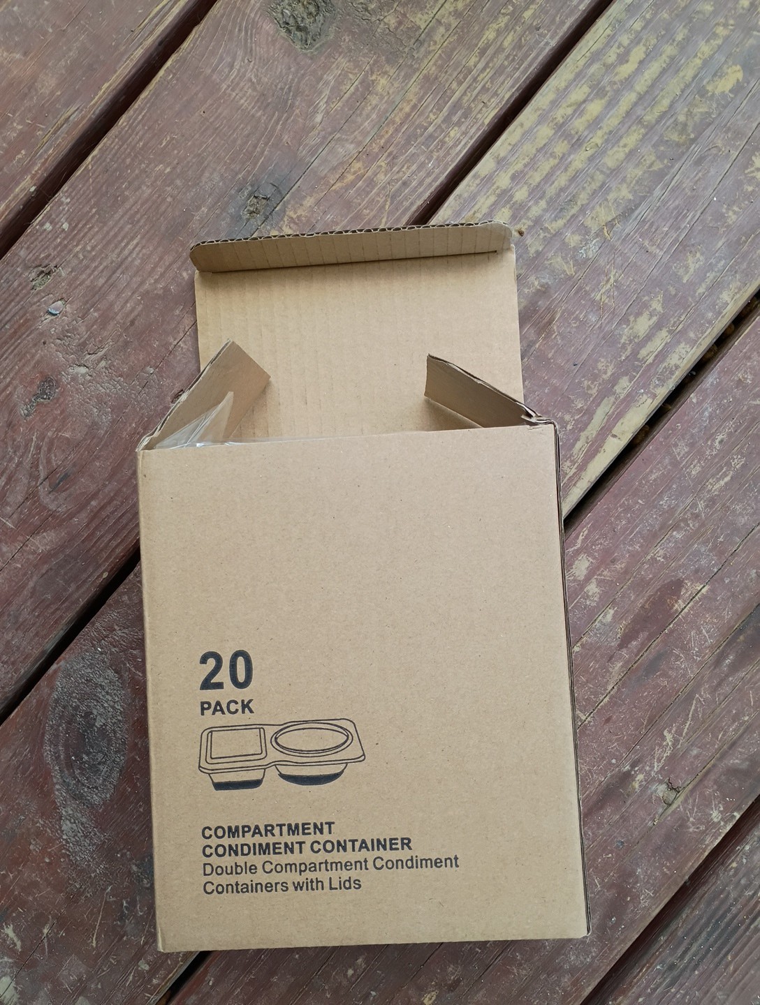 20 Pack 5 Oz Compartment Condiment Container
