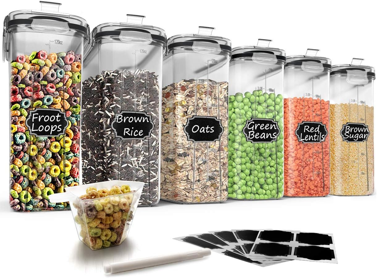 Wildone Cereal Storage Containers Set, Large BPA Free Plastic Airtight Food Stor