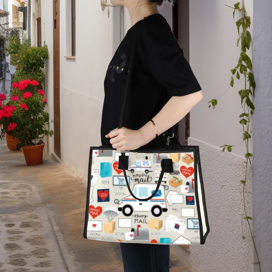 Wzmpa Mail Carrier Tote Bag Postal Worker Gift Deliveryman Reusable Grocery Bag