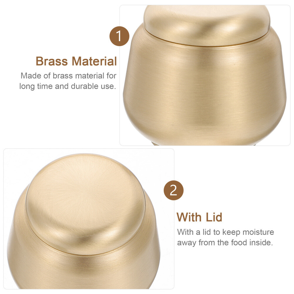 Brass Tea Container Golden Tea Can Tea Sealed Jar Multi-function Storage Jars
