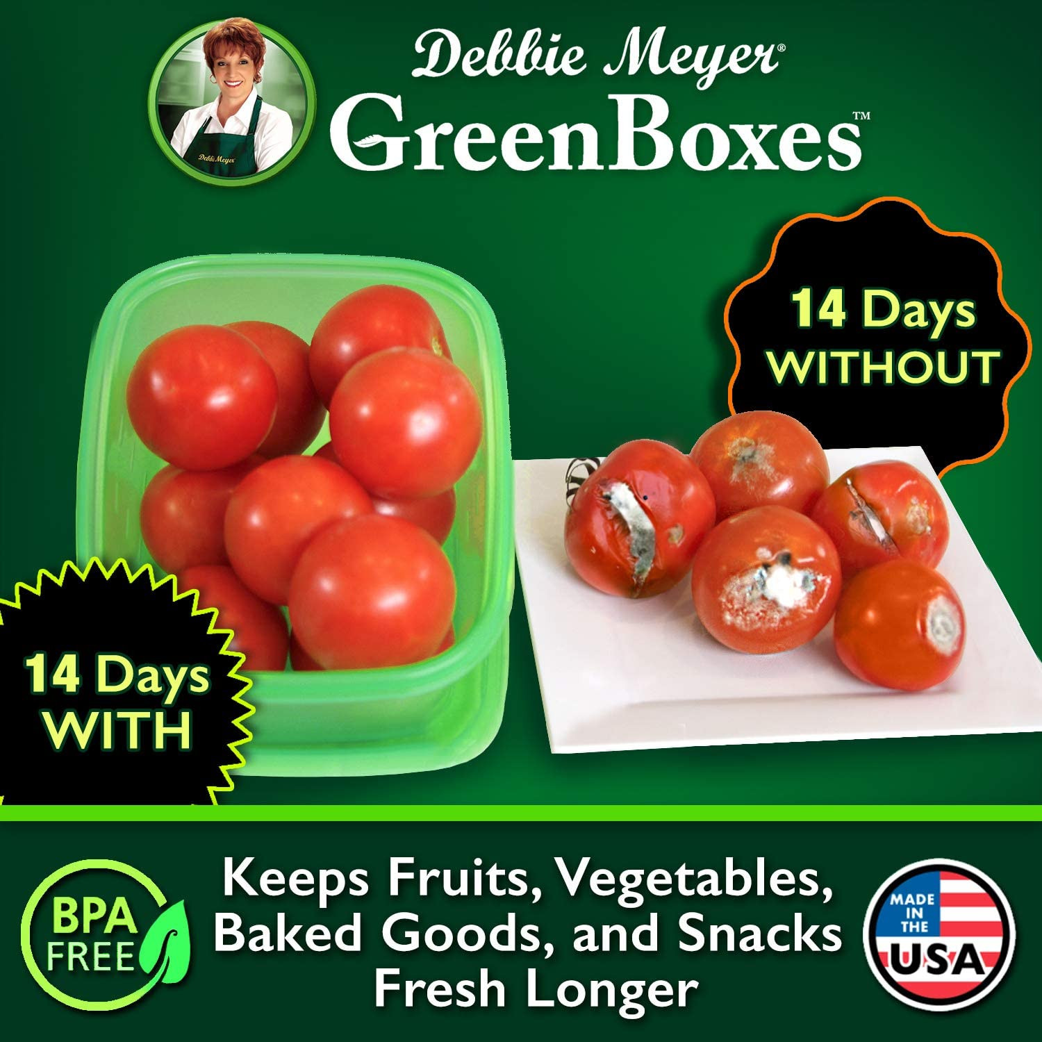 Ultralite Greenbox | Reusable Plastic Airtight Food Storage Containers with Lids