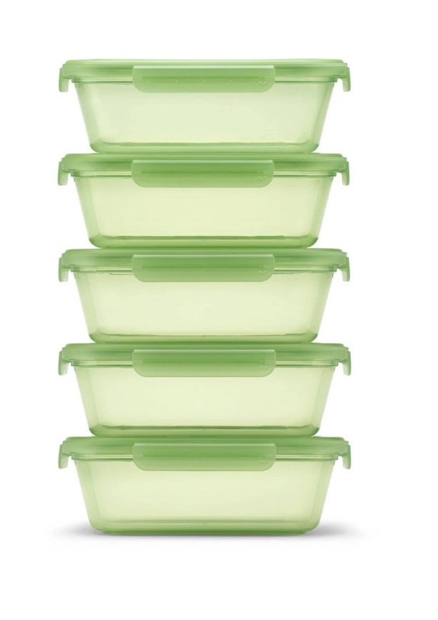 Ello Snap and Nest 10pc Meal Prep Food Storage Containers Green Plastic – 4.5C