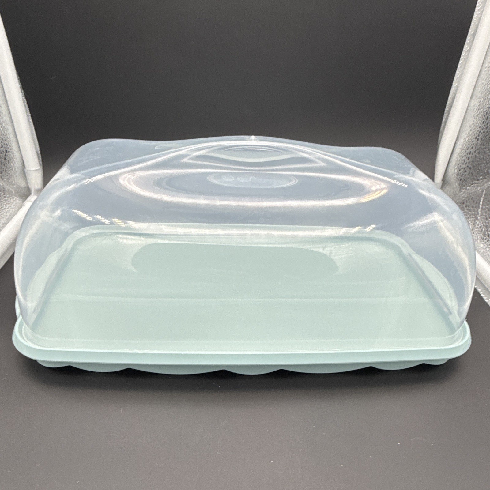 Nordic Ware Rectangular Plastic Loaf Cake Keeper, Blue/Clear Snap Lid, 2pc