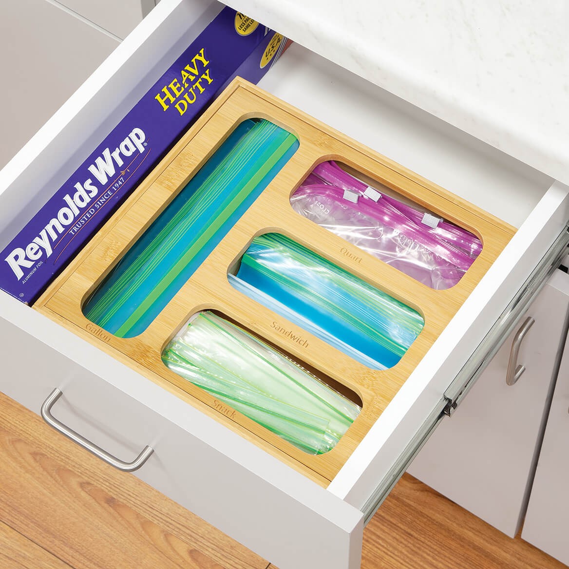 Bamboo Plastic Bag Organizer by Home Marketplace