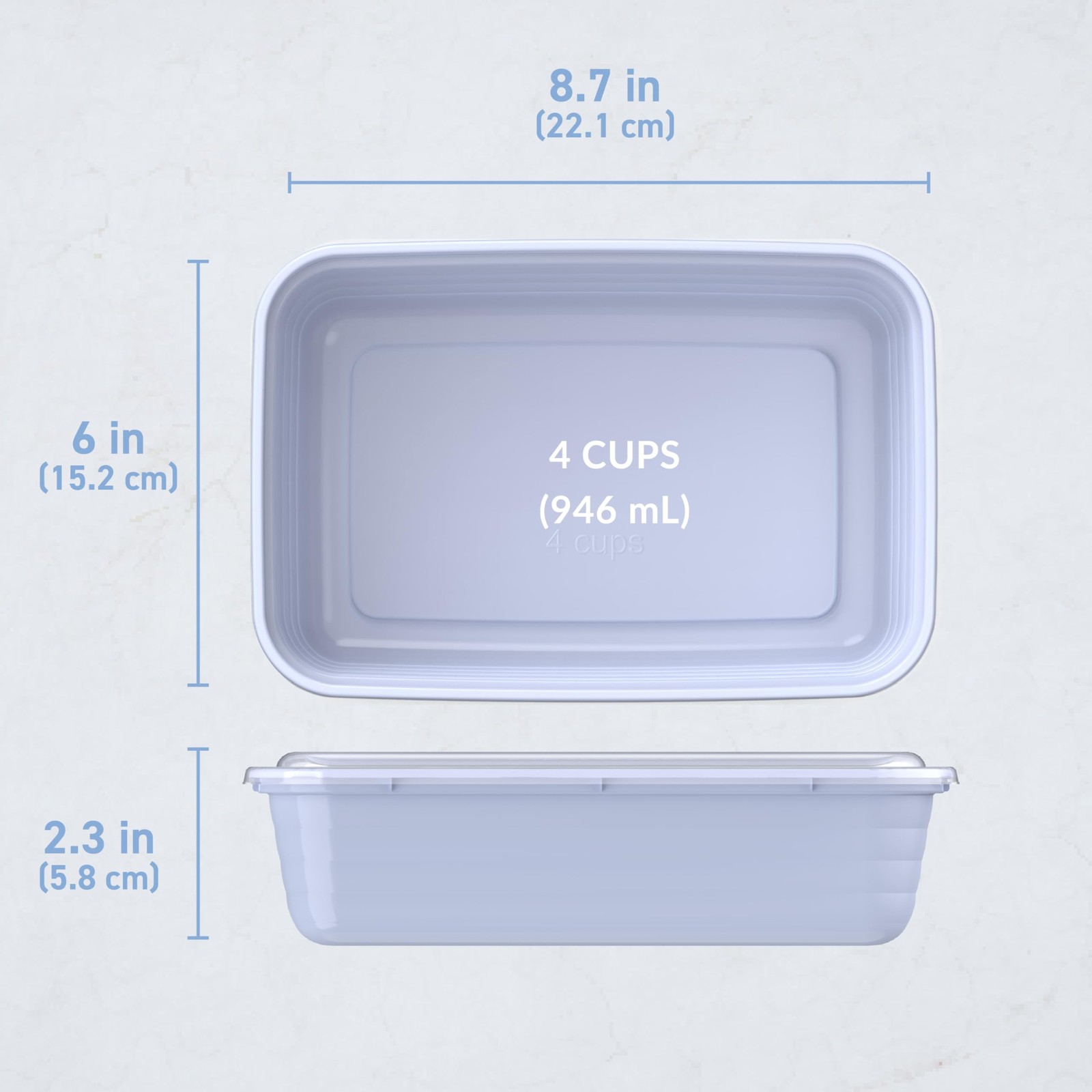 Bentgo Prep – 20-Piece 1-Compartment 4-cup capacity (32 ounces), Periwinkle