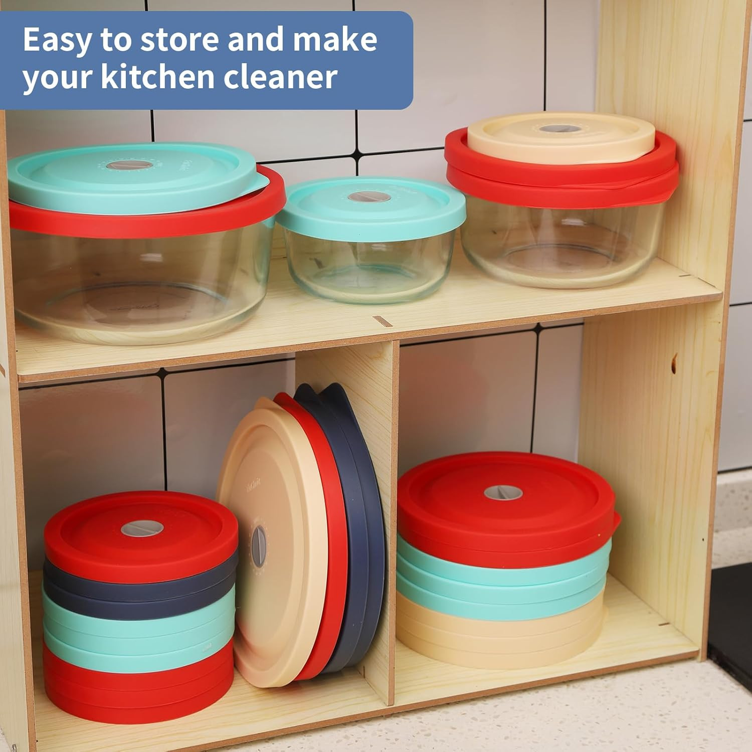 Replacement Lids for Pyrex 7201-PC 4 Cup, Silicone Round Storage Cover Lid for A