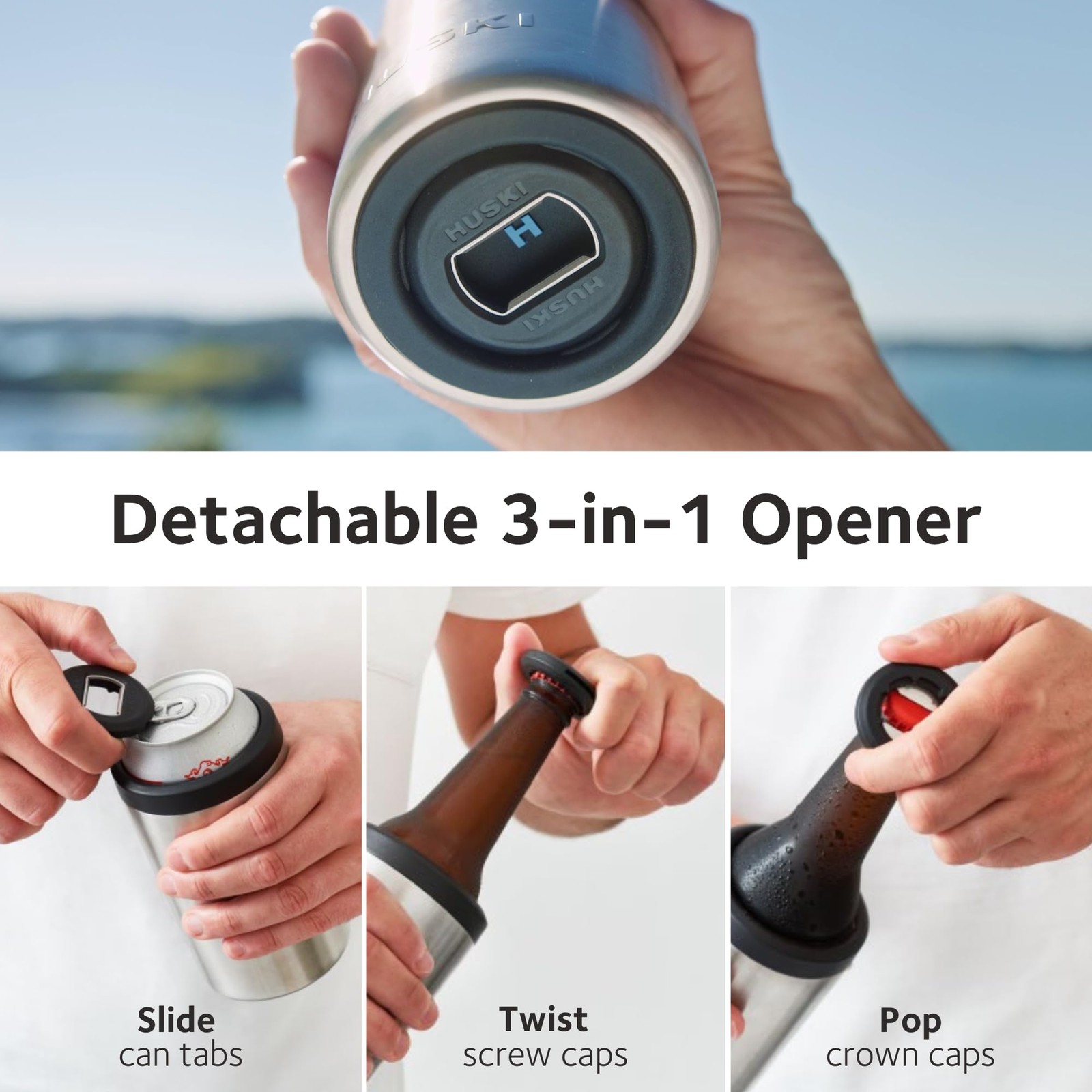 Huski Big Can Drink Detachable 3-In-1 Cans Up To 10X As A Tumbler Champagne