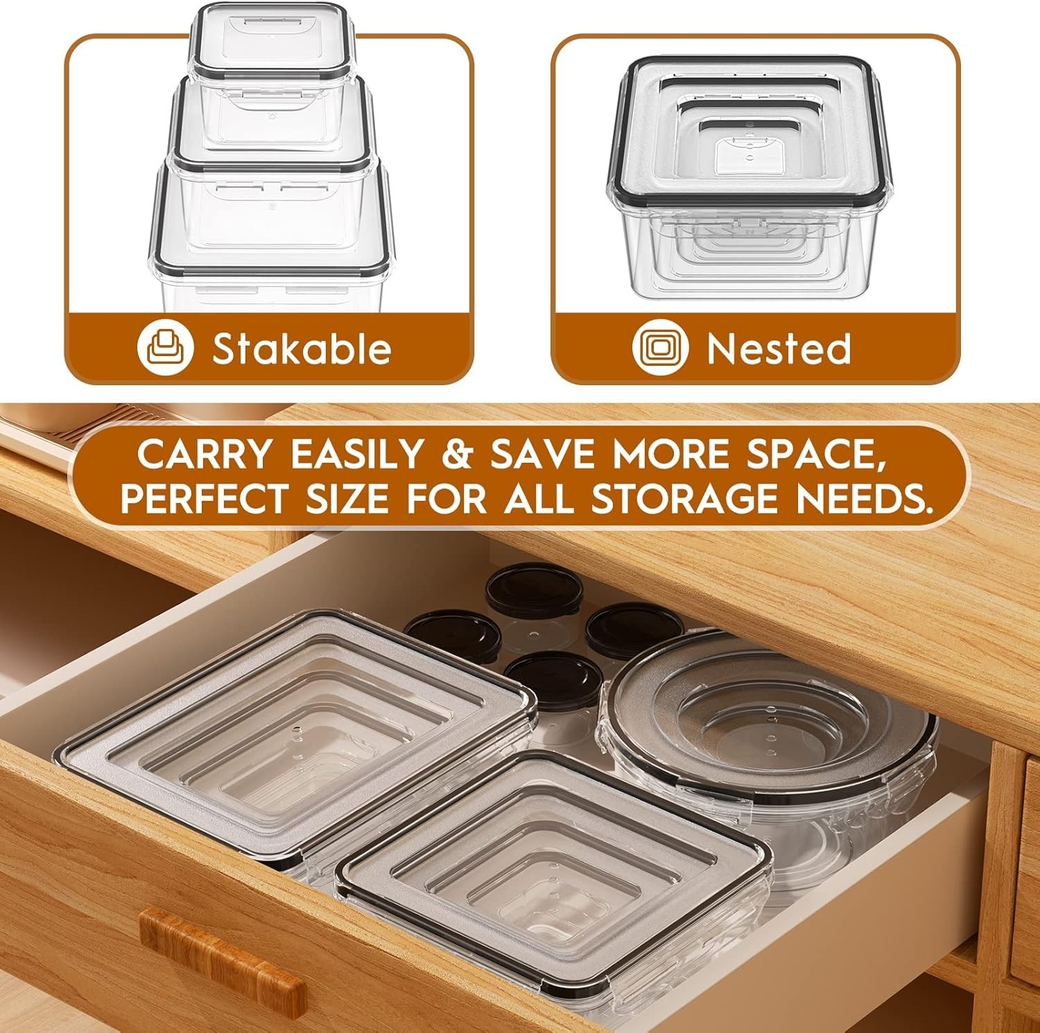 40 PC Food Storage Set with Airtight Lids – Perfect for Meal Prep & On-the-Go
