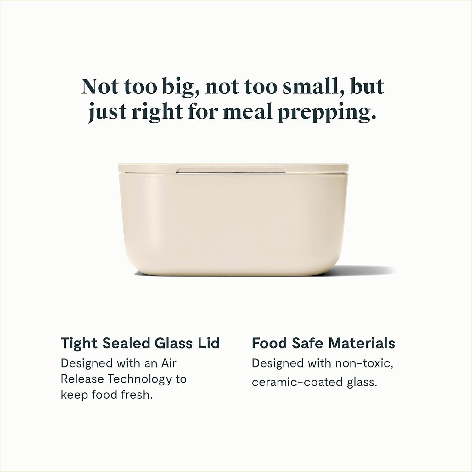 Glass Food Storage 6.6 Cup Container Ceramic Coated Food Container for Home US