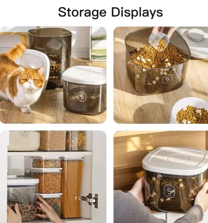 Rice Dispenser,5.28 Qt/5 L/10 Lbs Food Storage Container with Measuring Cup Food