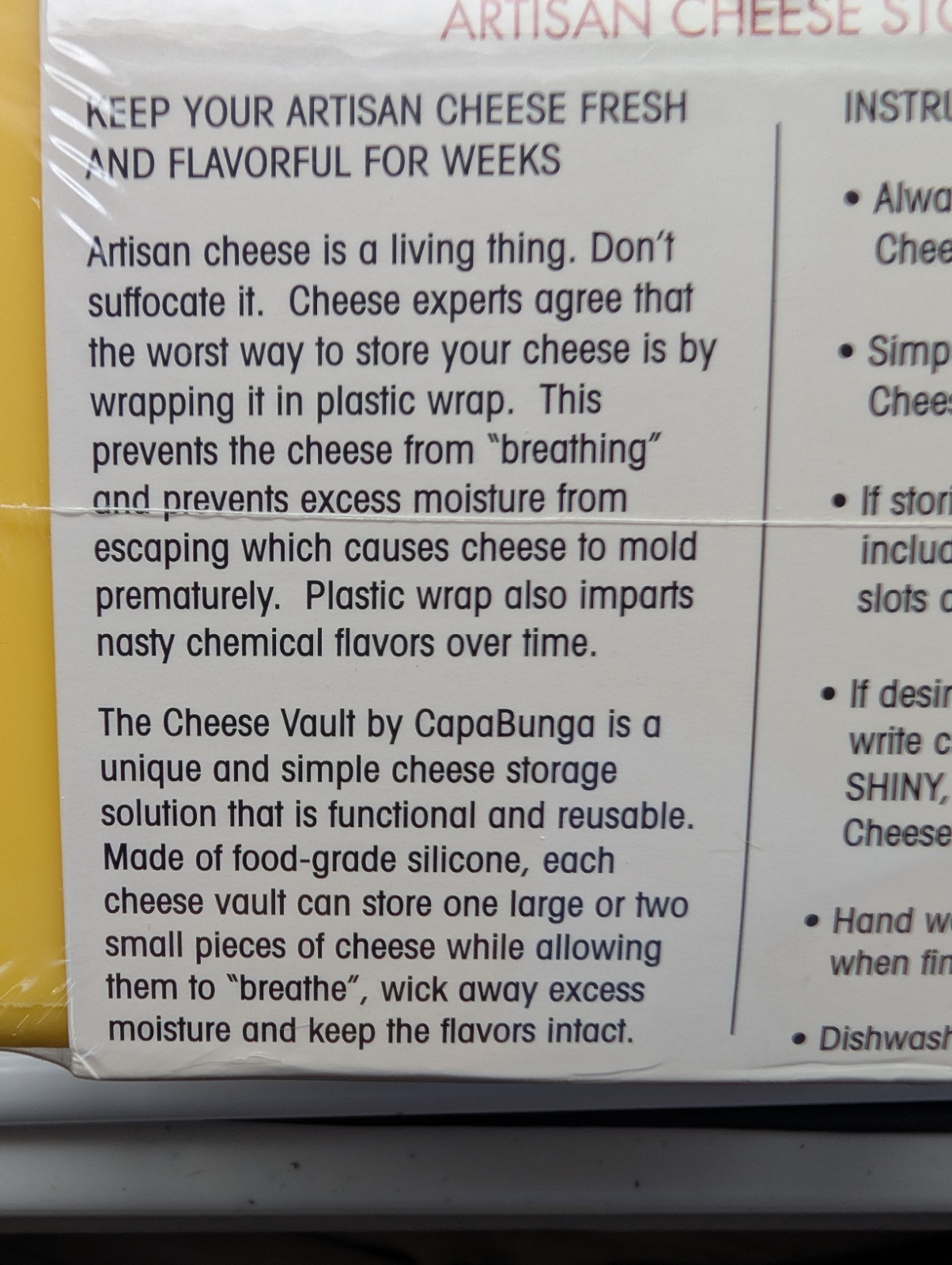 NEW SEALED CapaBunga Cheese Vault Yellow Cheese Storage