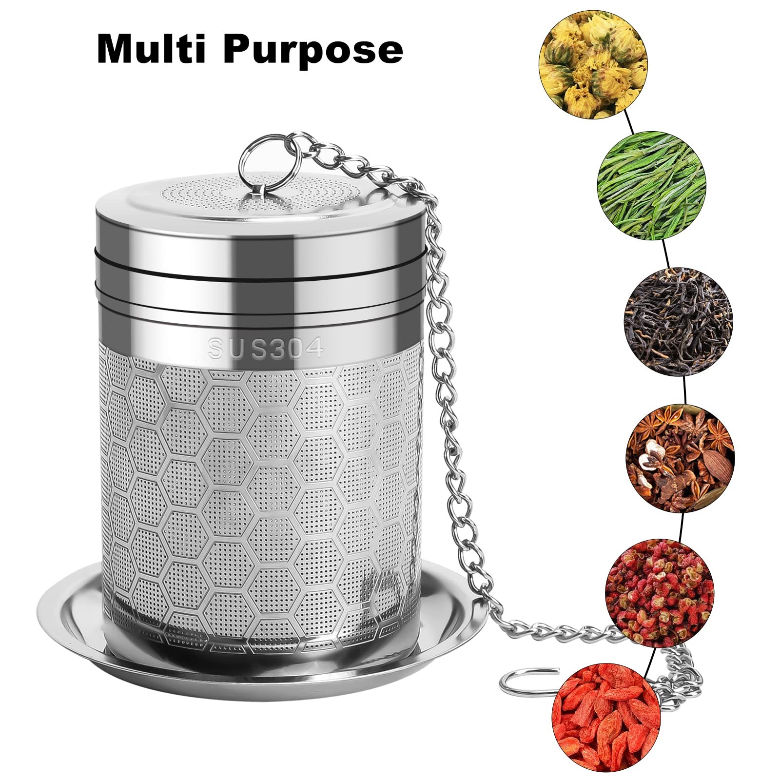 Numola Large Tea Infusers for Loose Tea, Extra Fine Mesh Large, Silver