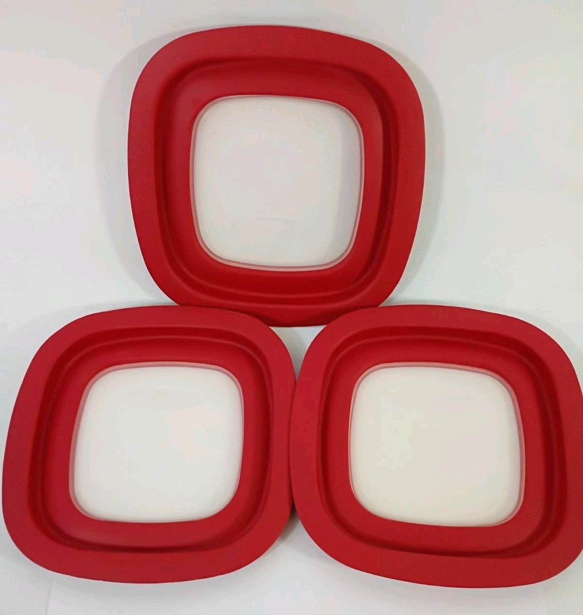 Lot Of 3 Rubbermaid Storage Container 7″ Replacement 10M3M4 Red Lid with Window