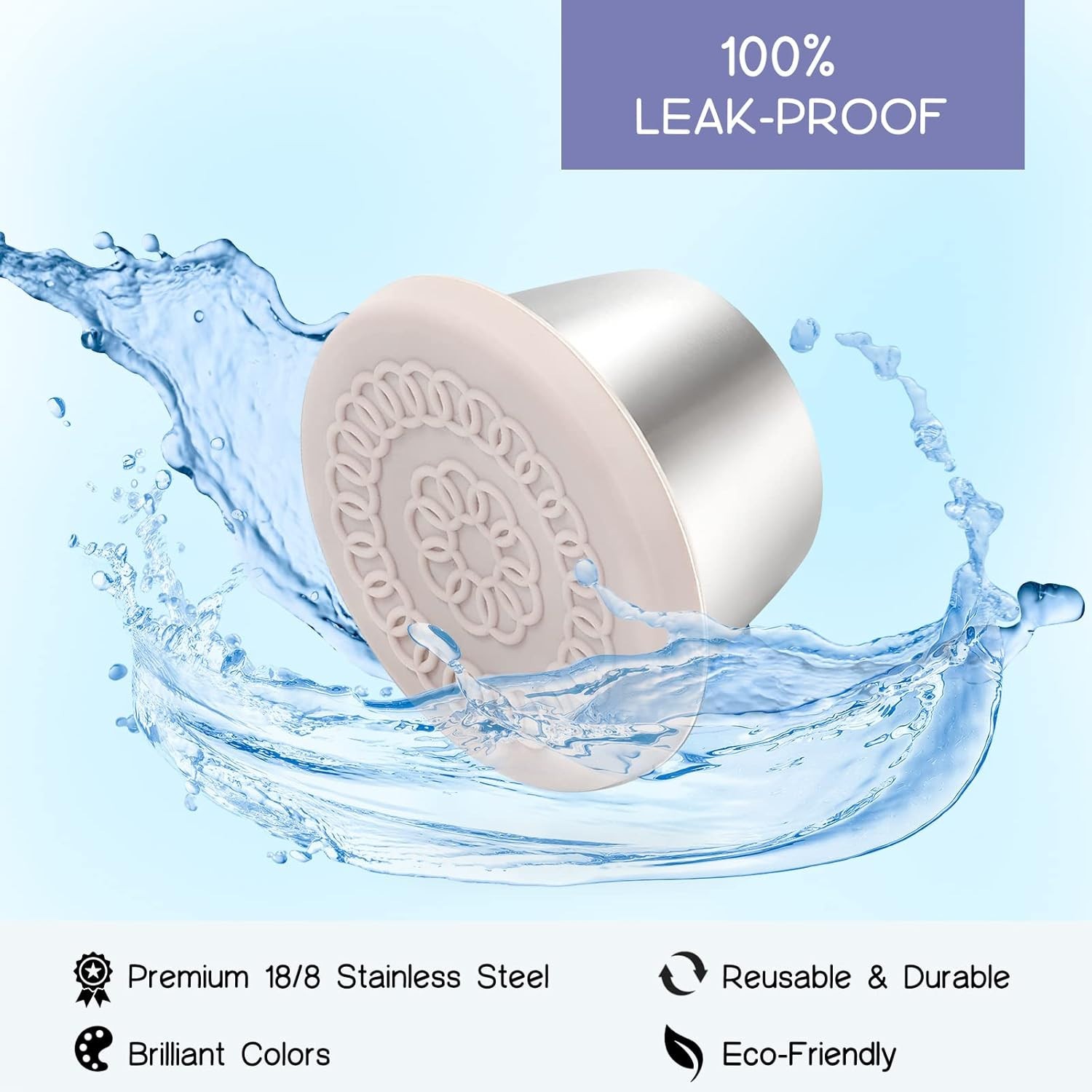 8Pk 2.4oz Salad Dressing Containers Stainless Steel Leakproof Sauce Cups