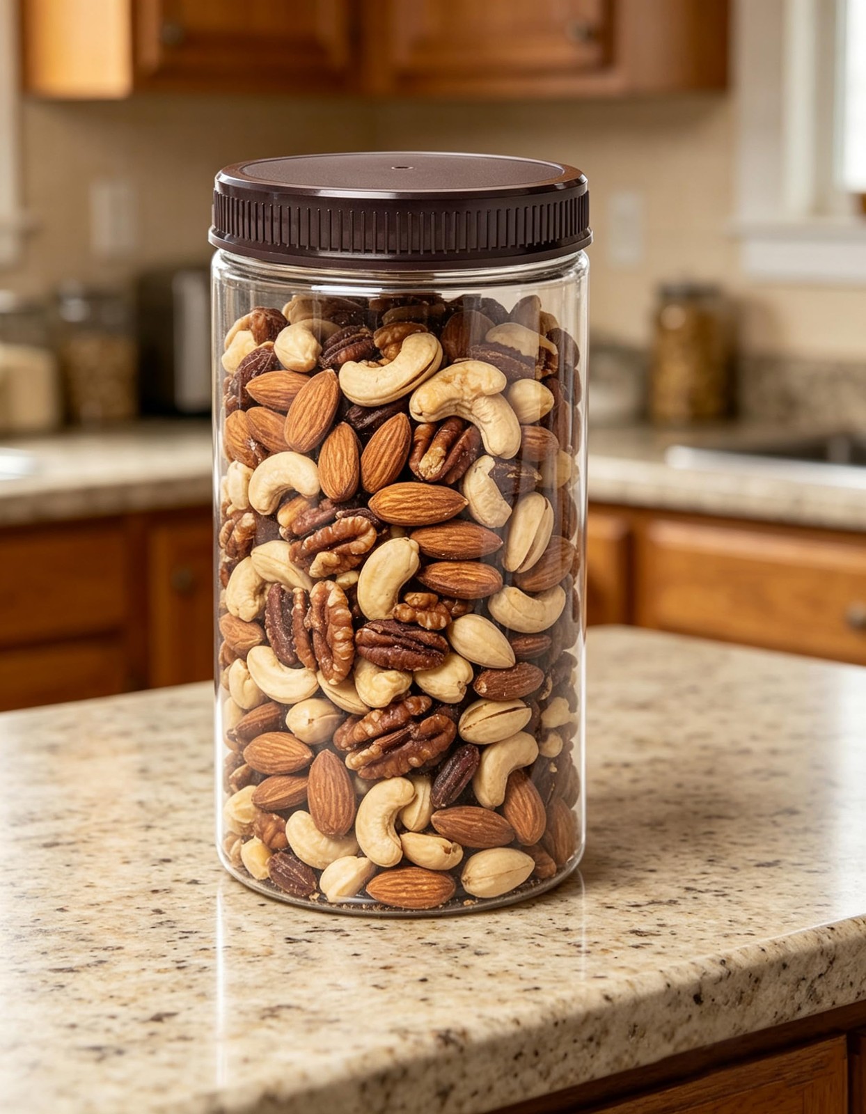 ljdeals 32 oz Clear Plastic Jars with Lids, Storage Containers, 32 oz,