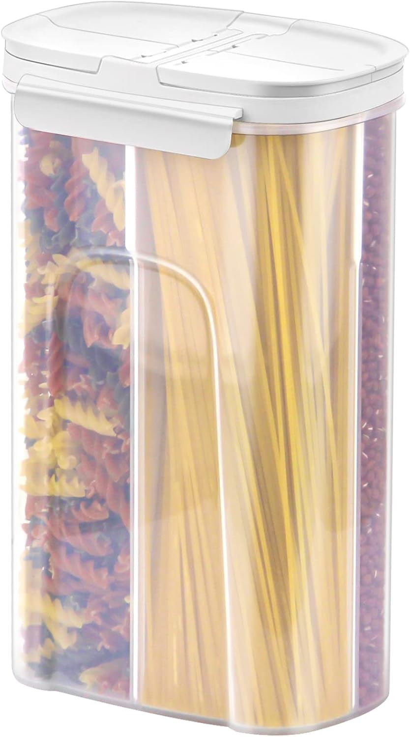 Storage Jars Canisters with Built-In Partition / 4 Compartments for Spaghetti Pa