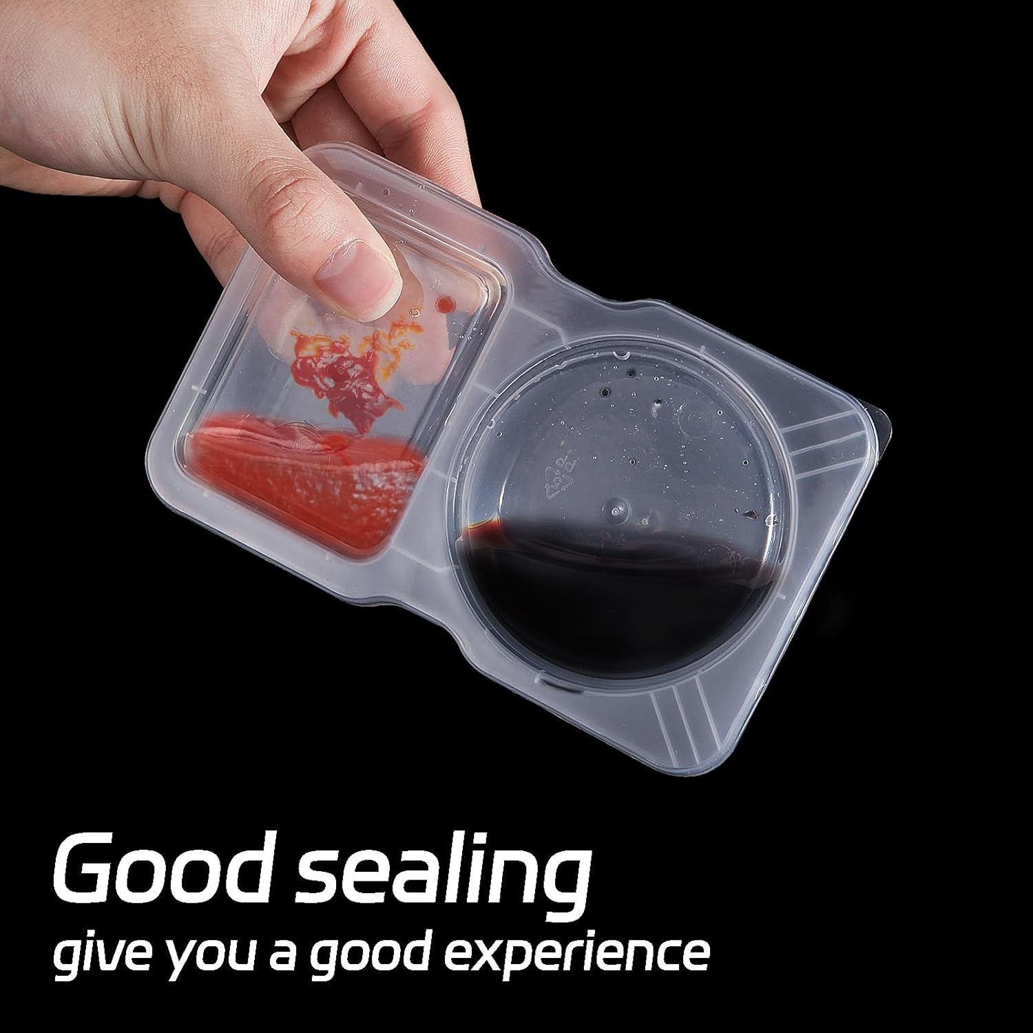 15 Sets Reusable Snack Containers 2 Compartments with Lids for Sauces On-the-Go