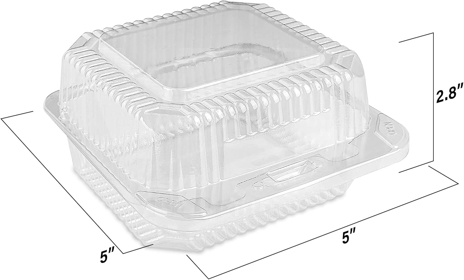 Clear Cake Slice Container 5″ x 5″ x 2.75″ – To go Square Plastic Container
